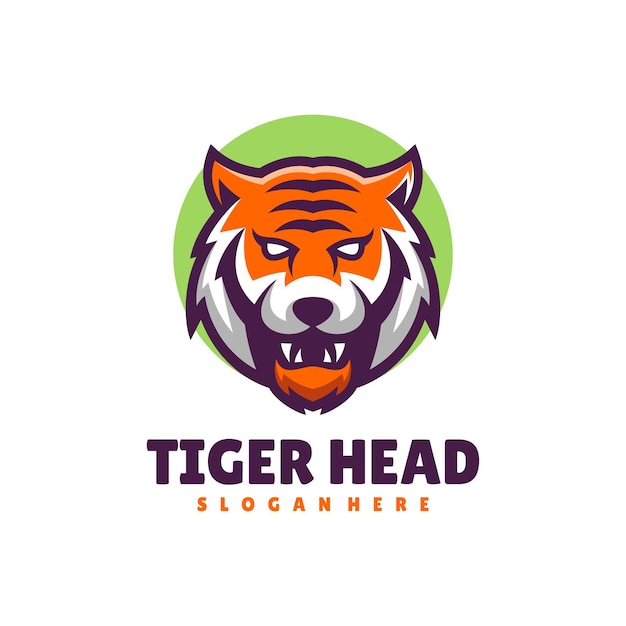 Tiger-Kopf-Illustration Maskottchen Logo-Design