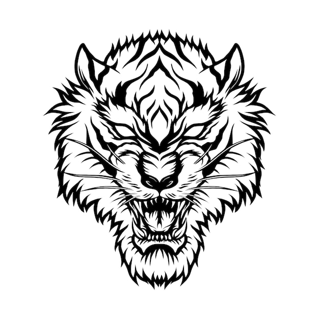 Vektor tiger kopf maskottchen-logo