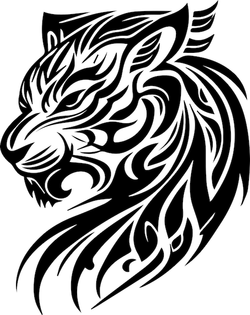 Vektor tiger-logo monochrom-design-stil