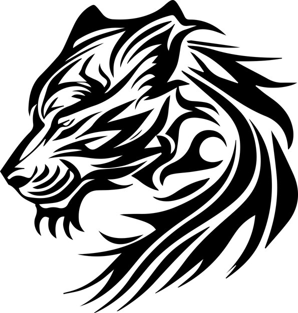 Tiger-Logo Monochrom-Design-Stil