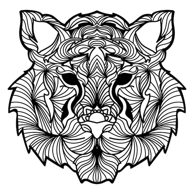 Vektor tiger-mandala-vektor-illustration