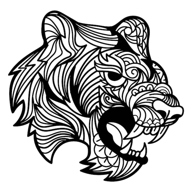 Tiger-mandala-vektor-illustration