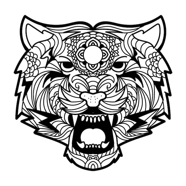 Tiger-mandala-vektor-illustration