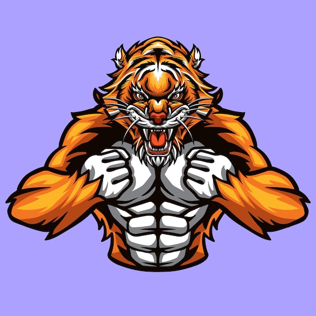 Tiger-Mann-Vektor-Illustration