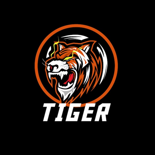 Vektor tiger-maskottchen-abzeichen-vektorlogo, perfekt für die sport- und e-sport-branche