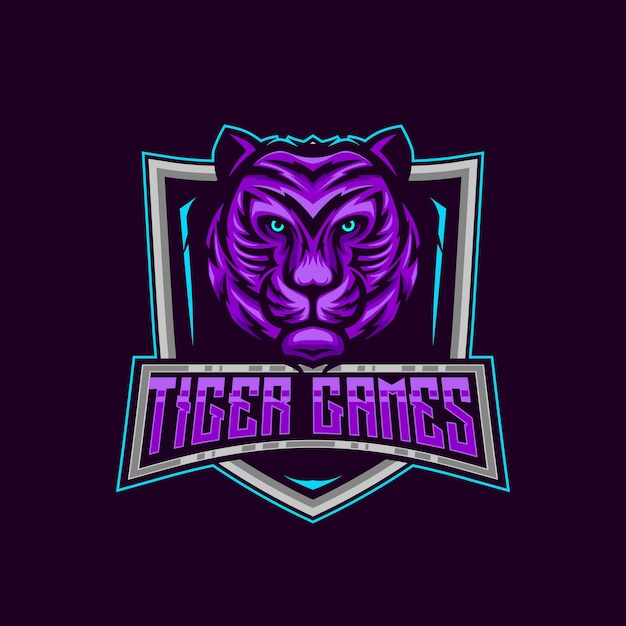 Vektor tiger maskottchen esport gaming logo design design-vektorillustration