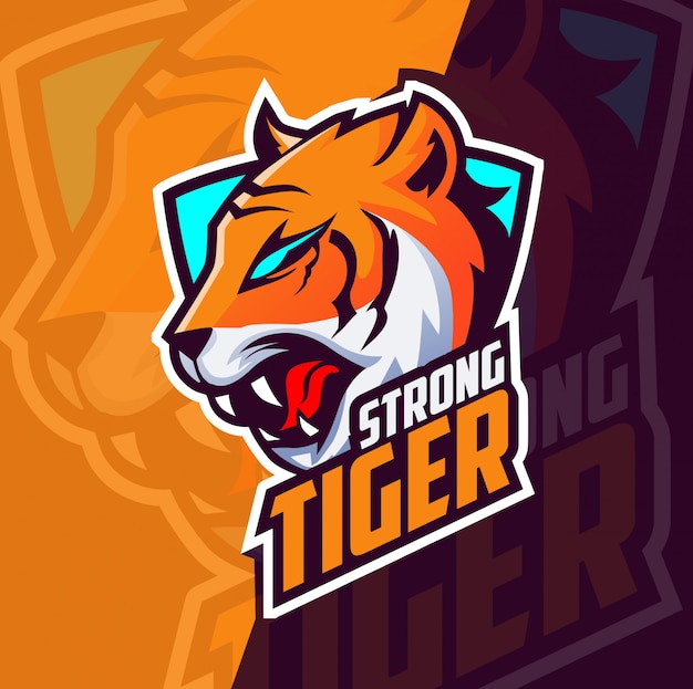 Tiger maskottchen esport logo design