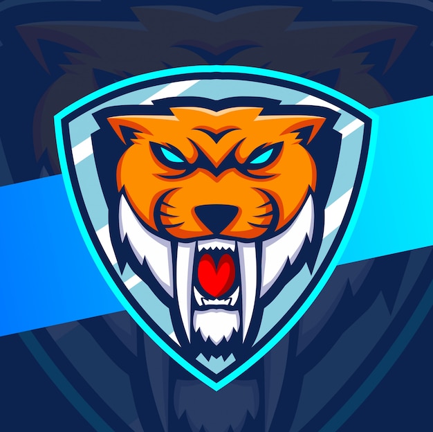 Tiger maskottchen esport logo design