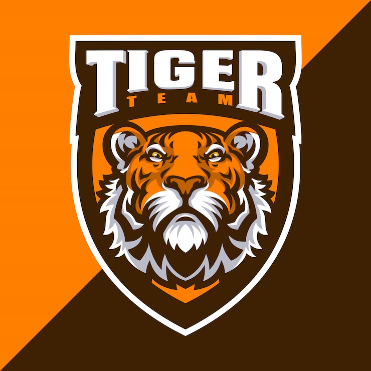 Vektor tiger maskottchen logo sport.