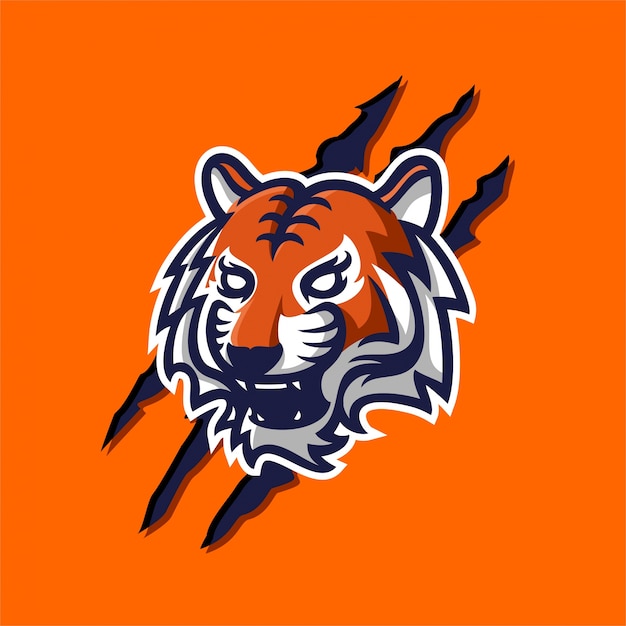 Tiger maskottchen logo vorlage für sport, spiel crew, firmenlogo