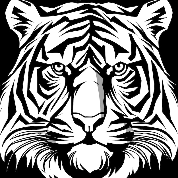 Tiger-skizze in schwarz und weiß
