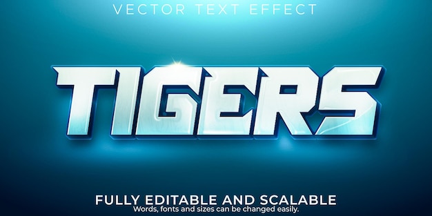 Tiger-texteffekt, bearbeitbarer spiel- und sporttextstil