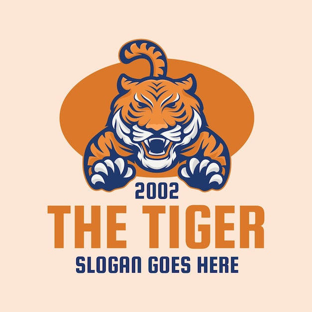 Tiger-tier-logo-maskottchen-cartoon-illustrationen