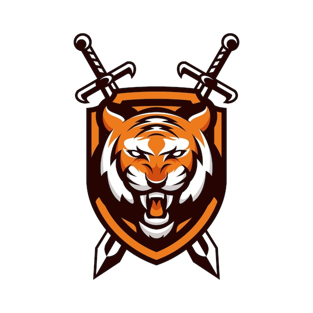 Tiger tier sport maskottchen kopf logo vektor
