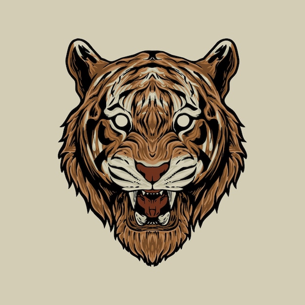 Tigerkopf-illustrationsdesign