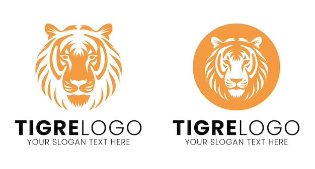 Tigerkopf-logo-silhouettenillustration auf vektor