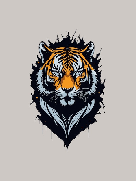 Tigerkopf-Logo-Symbol-Maskottchen-Vektorillustration-Design-Vorlage
