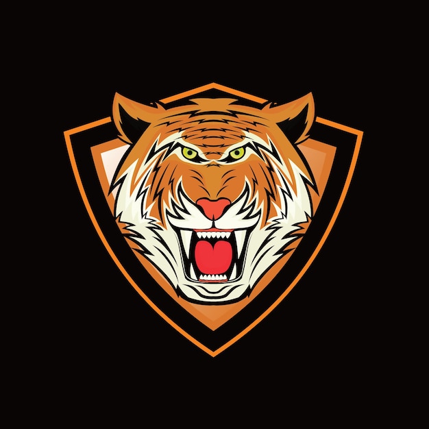 Tigerkopf-Maskottchen-Logo-Design-Vektor