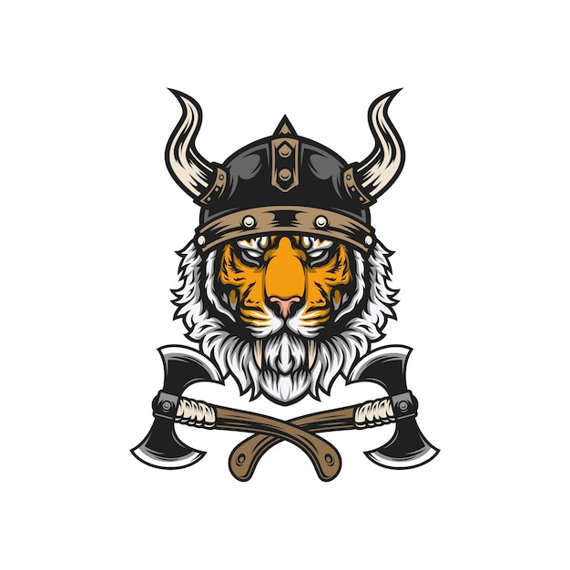 Tigerkopf-maskottchen-logo-design