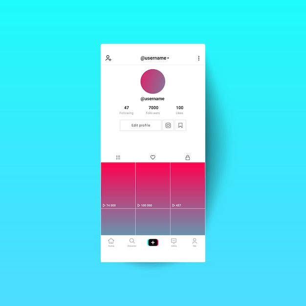 Tik Token Social Media Vorlage Webanwendung.