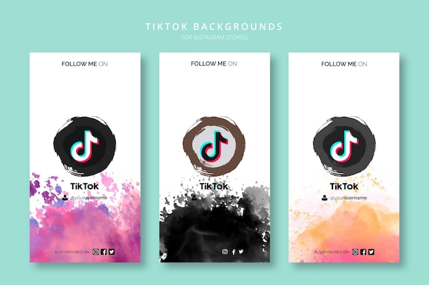 Vektor tiktok abstrakte aquarell instagram geschichten rahmen hintergrund