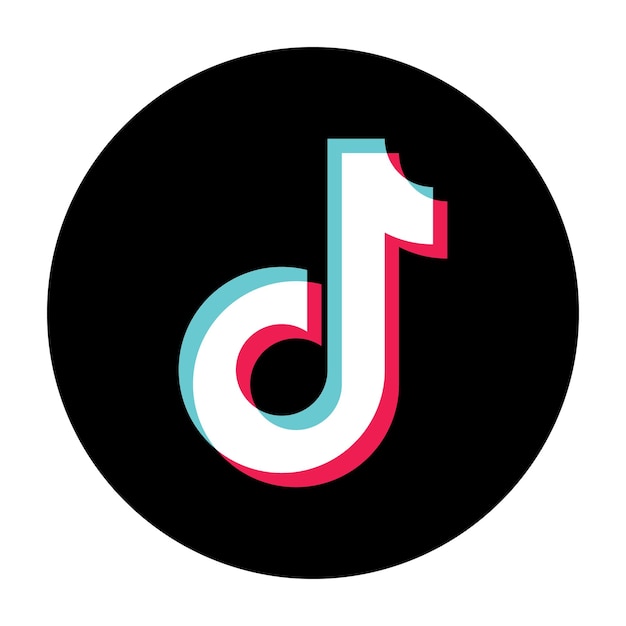 Tiktok-kreislogo. schwarzes social-media-logo.