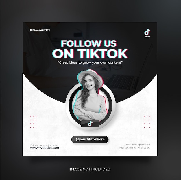 Tiktok social media post web banner vorlage