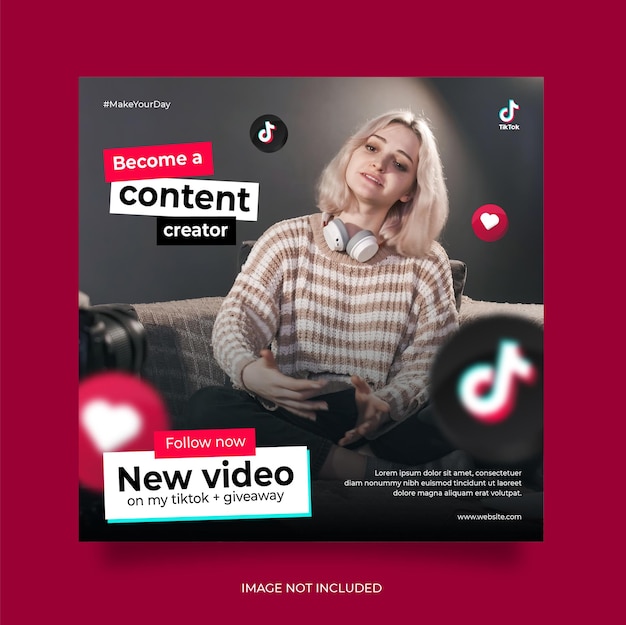 Tiktok Social-Media-Post-Webbanner-Vorlage