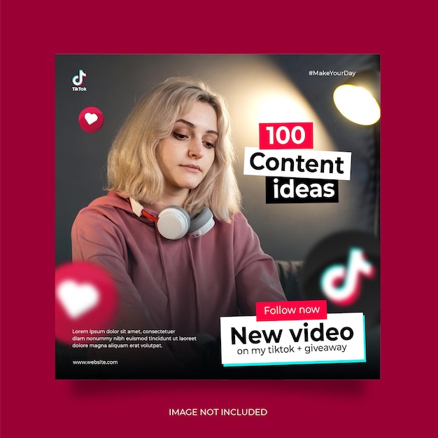 Tiktok Social-Media-Post-Webbanner-Vorlage
