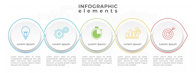 Timeline infografik vorlage 4 kreise option, moderner stil.