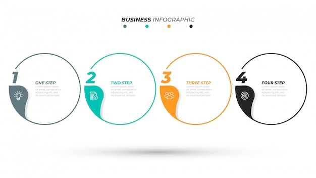 Timeline-infografik-vorlage für geschäftsprozessschritte