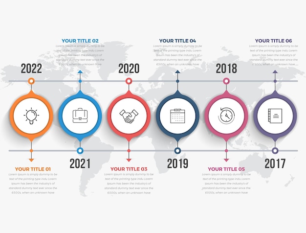 Vektor timeline-infografik-vorlage mit 06 steps circle