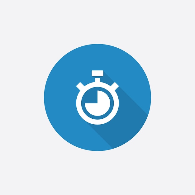 Timer flat blue simple icon mit langem shadowxa