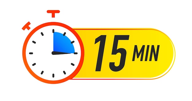 Timer-symbol 15 minuten vektor farbenfrohen stil