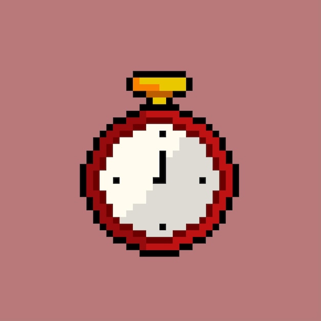 Timer-uhr mit pixel-art-stil