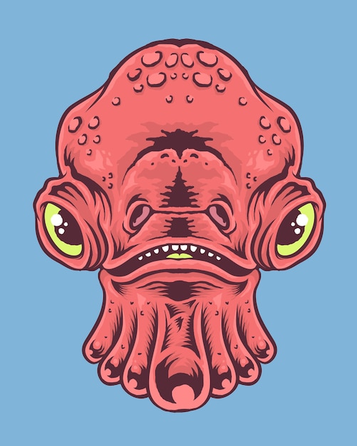 Tintenfisch monster gesicht illustration