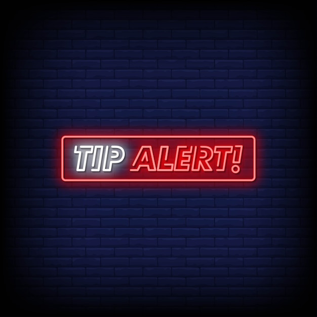 Tipp alarm neon signs style text