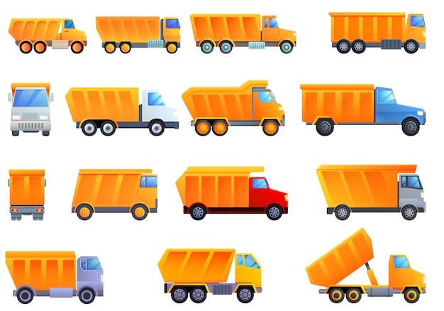 Tipper Icons Set, Cartoon-Stil