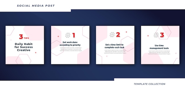 Vektor tipps für instagram-social-media-vorlagen
