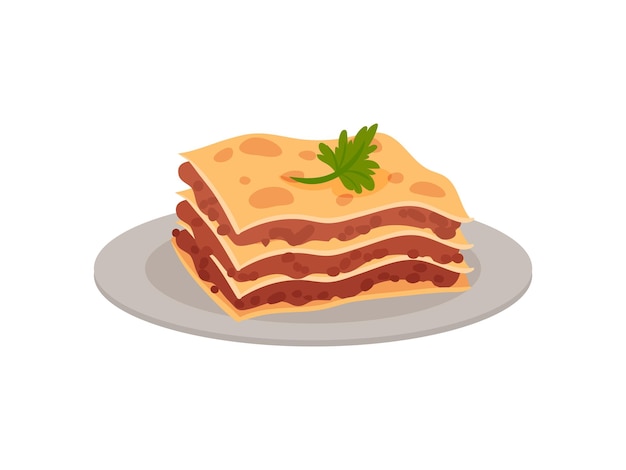 Tiramisu auf einer Servierplatte, Vektorgrafik auf weißem Hintergrund