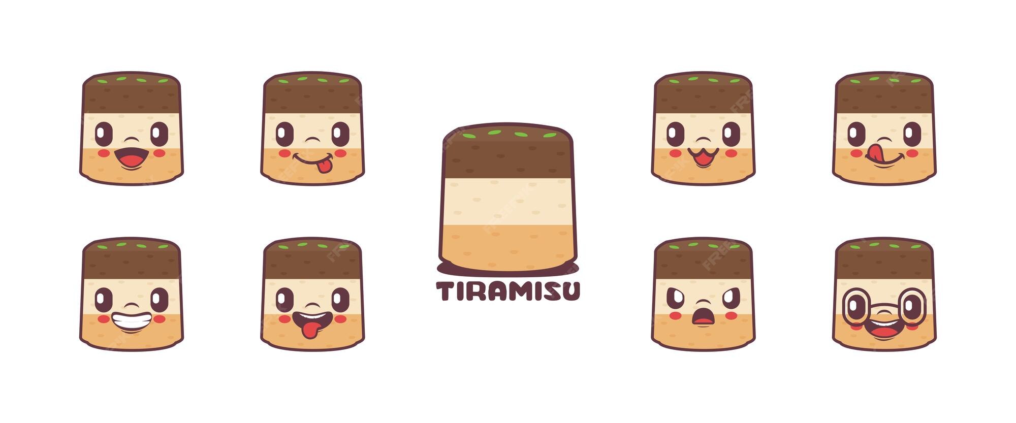 Tiramisu Cartoon italienisches Dessert Vektor Illustration Symbol