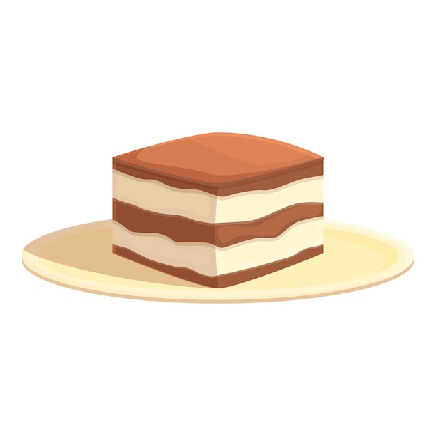 Tiramisu-Essen-Symbol-Cartoon-Vektor Kuchen-Dessert Kakaocreme