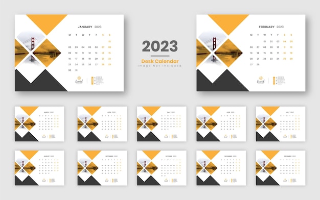 Tischkalender 2023 vorlagendesign