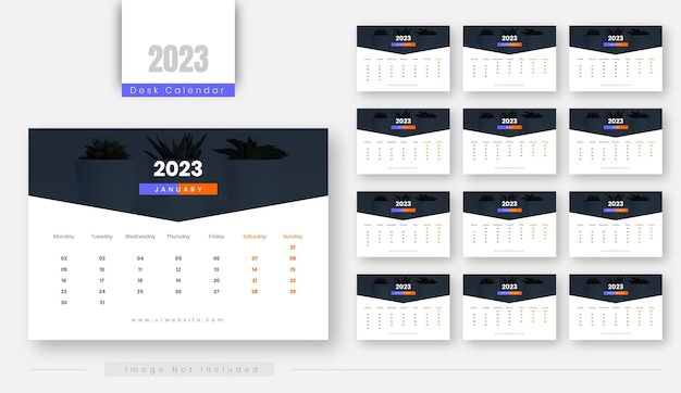 Tischkalender 2023 Vorlagendesign