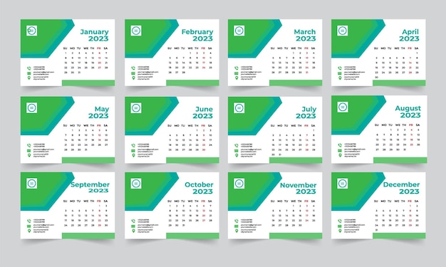 Vektor tischkalender design kalender design 2023
