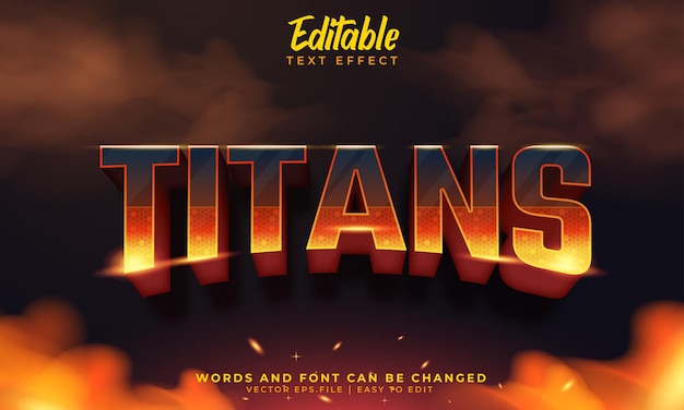 Titans 3d fett editierbare texteffektvorlage