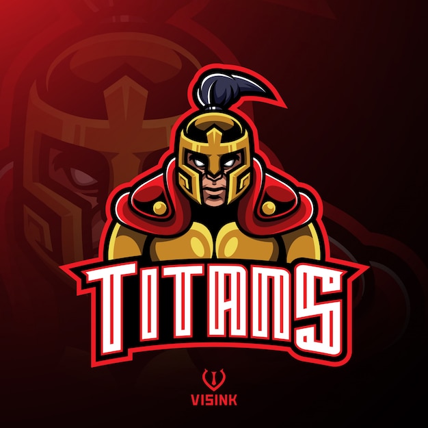 Titans warrior maskottchen logo design