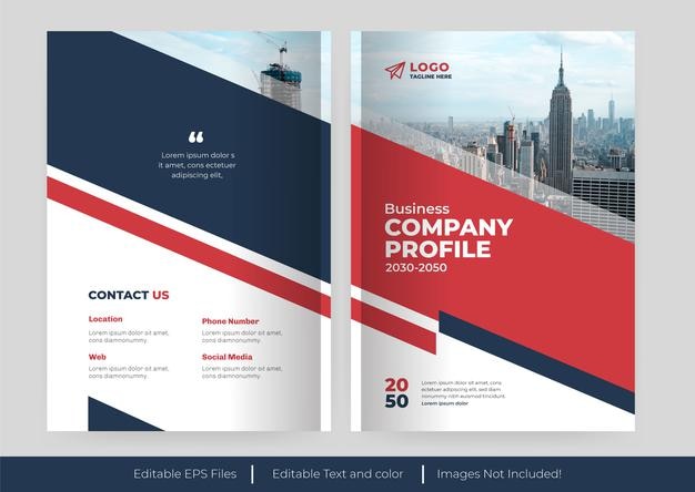 Titel- und Rückseiten des Unternehmensprofils Design oder Design des Geschäfts-Cover oder Cover des Geschäftsberichts