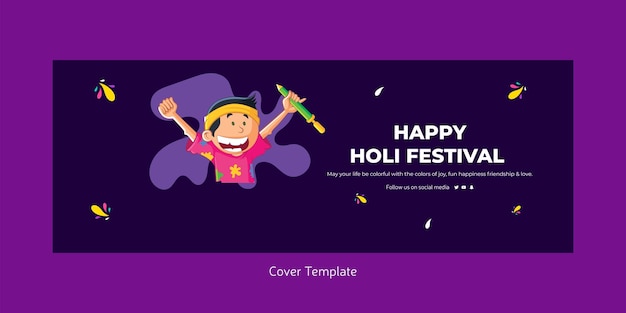 Titelseite des indischen festivals happy holi festival of colors template