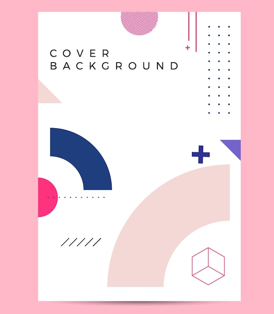 Titelseitenvorlage im memphis-stil design-vektor-cover mit minimalem design